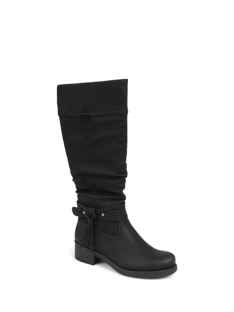 Pavers Casual Knee High Black Boots - Image 2 of 5
