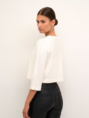 Kaffe Astrid 3/4 Sleeve White Bolero - Image 2 of 6