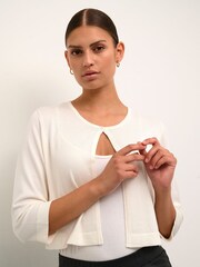 Kaffe Astrid 3/4 Sleeve White Bolero - Image 4 of 6