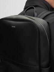 BOSS Black Leather Structured Backpack - Image 2 of 6