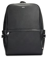 BOSS Black Leather Structured Backpack - Image 3 of 6