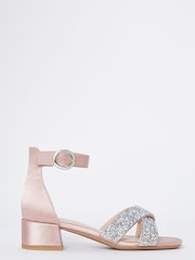Lipsy Nude Pink Low Block Heel Occasion Sandal - Image 3 of 4