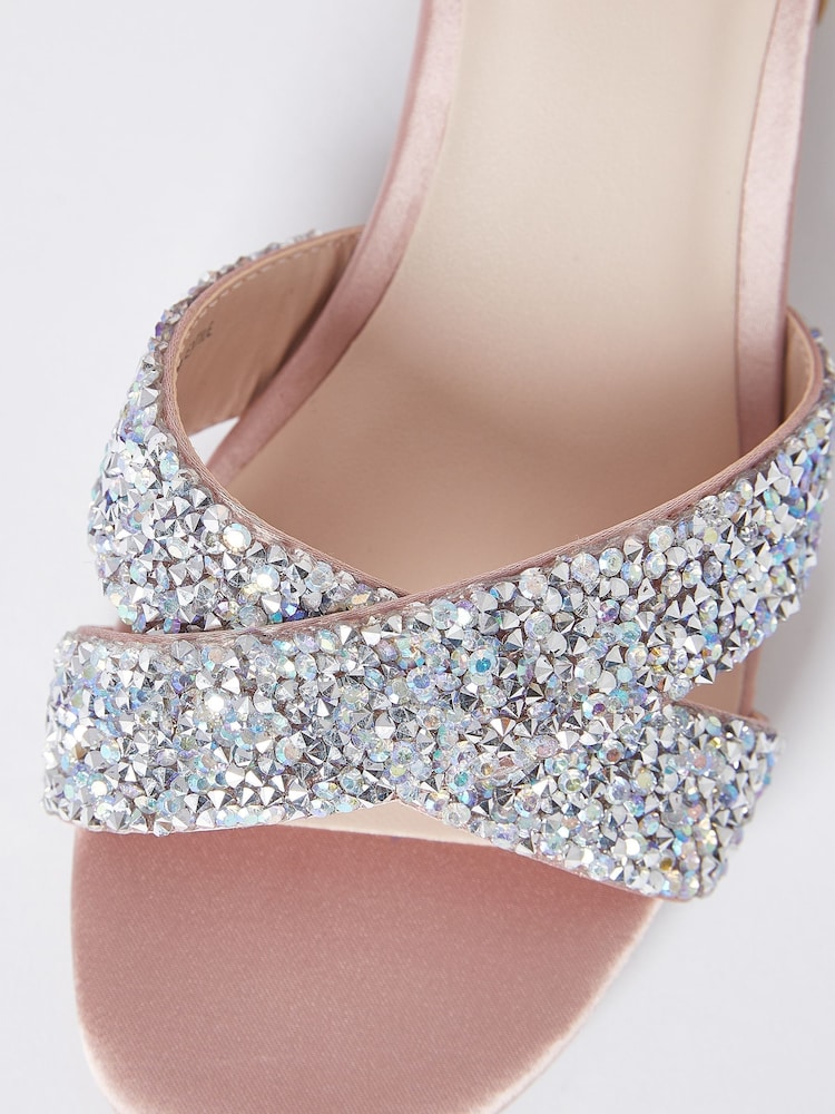 Lipsy Nude Pink Low Block Heel Occasion Sandal - Image 4 of 4
