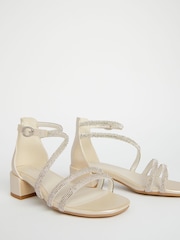Lipsy White Low Block Heel Occasion Sandals - Image 2 of 4
