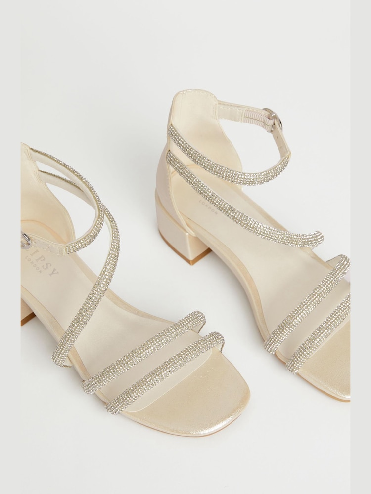 Lipsy White Low Block Heel Occasion Sandals - Image 4 of 4