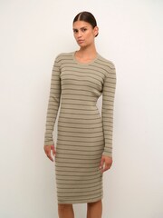 Kaffe Ellen Rib Black Dress - Image 1 of 6