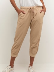 Kaffe Naya Capri Cropped 100% Cotton Trousers - Image 1 of 6