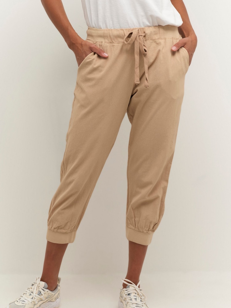 Kaffe Naya Capri Cropped 100% Cotton Trousers - Image 1 of 6