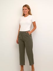 Kaffe Ground Naya Culotte 100% Cotton Trousers - Image 4 of 6