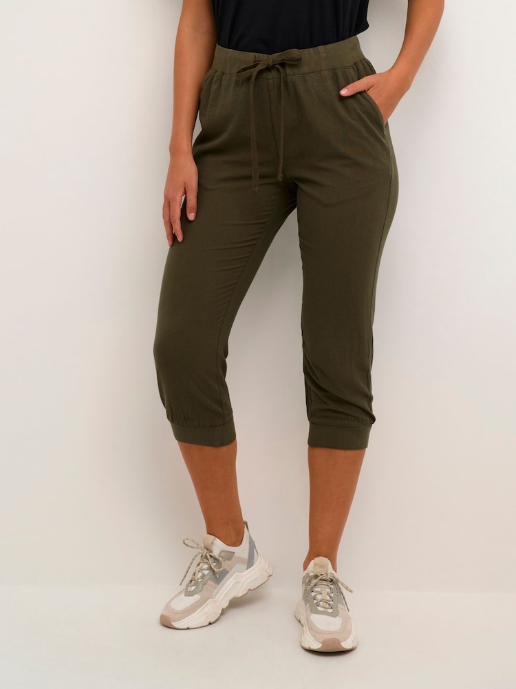 Kaffe Naya Capri Cropped 100% Cotton Trousers - Image 1 of 7