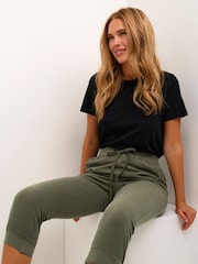 Kaffe Naya Capri Cropped 100% Cotton Trousers - Image 4 of 7