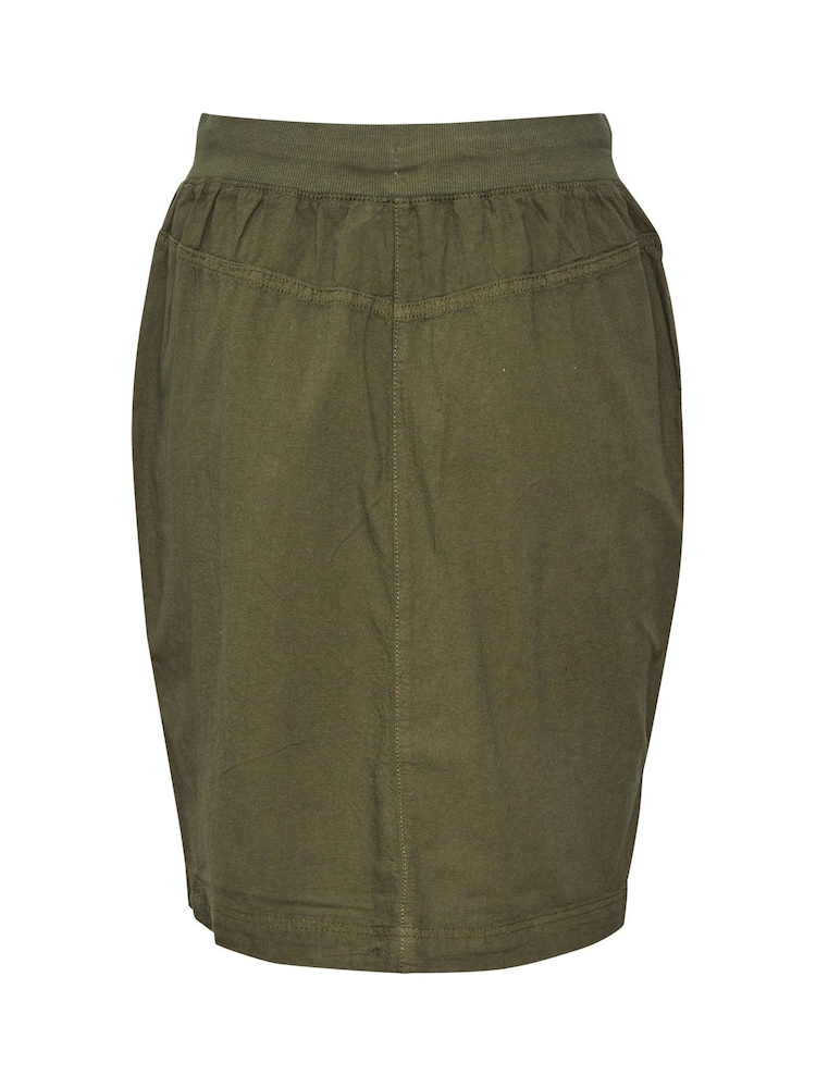 Kaffe Green Naya 100% Cotton Knee Length Tie Waist Skirt - Image 6 of 6