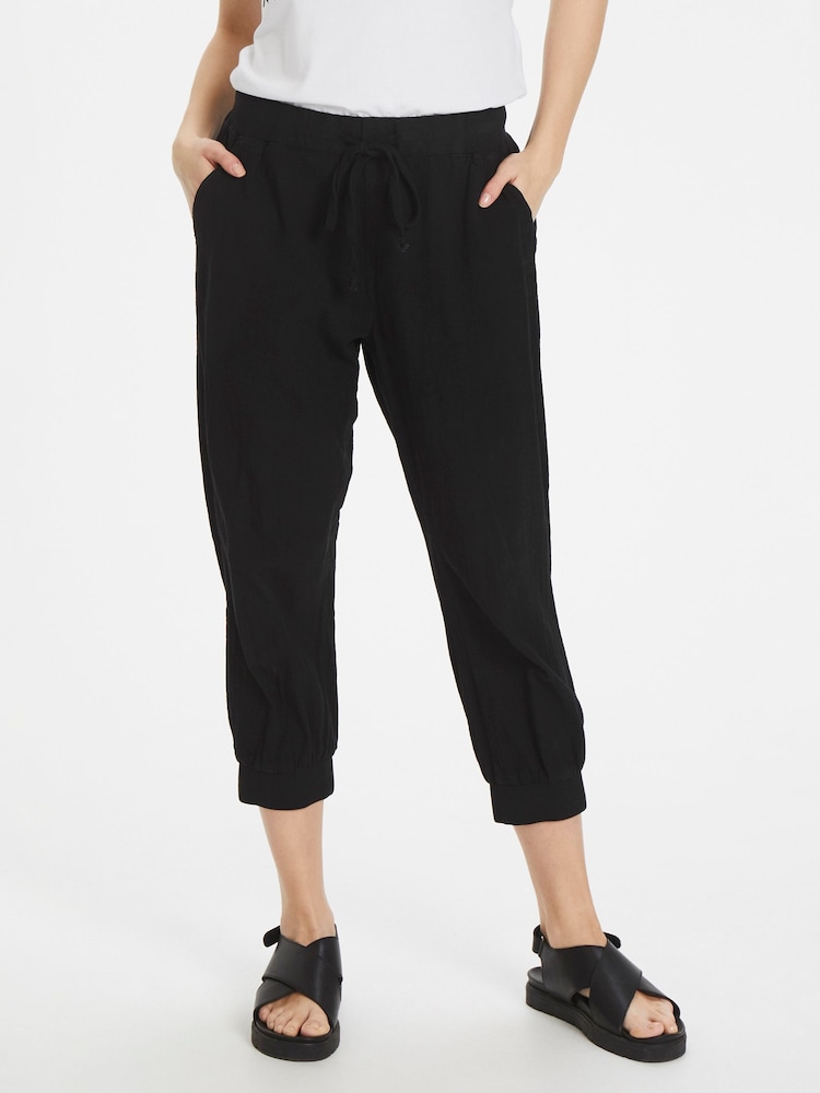 Kaffe Naya Capri Cropped 100% Cotton Trousers - Image 1 of 7 Kaffe Naya Capri Cropped 100% Cotton Trousers - Image 1 of 7