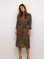 Kaffe Length Fit Vibeke Knee And Flare Black Dress - Image 3 of 6