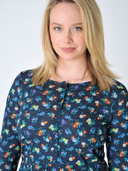 Burgs Womens Blue Hannafore Printed Midi Dress - Image 5 of 6