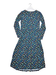Burgs Womens Blue Hannafore Printed Midi Dress - Image 6 of 6
