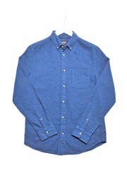 Burgs Mens Blue Alfrington Marl Flanneled Shirt - Image 6 of 6