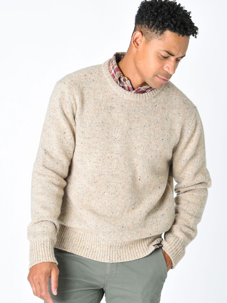 Burgs Mornick Mens Rich Neppy Knit Crew Neck Jumper - Image 2 of 6 Burgs Mornick Mens Rich Neppy Knit Crew Neck Jumper - Image 2 of 6