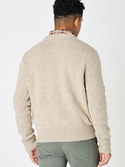 Burgs Mornick Mens Rich Neppy Knit Crew Neck Jumper - Image 3 of 6