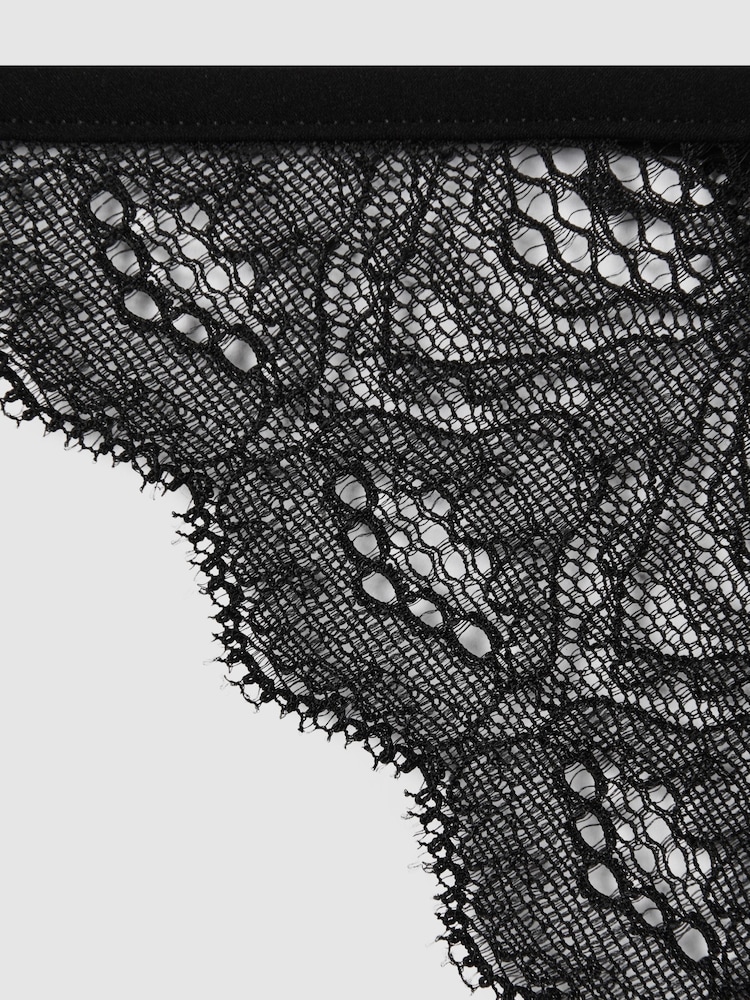 Calvin Klein Black Underwear Mesh Lace Thong - Image 4 of 4