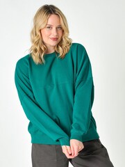 Burgs Green Pendrift Womens Oversized Crew Neck Sweatshirt - Image 2 of 6