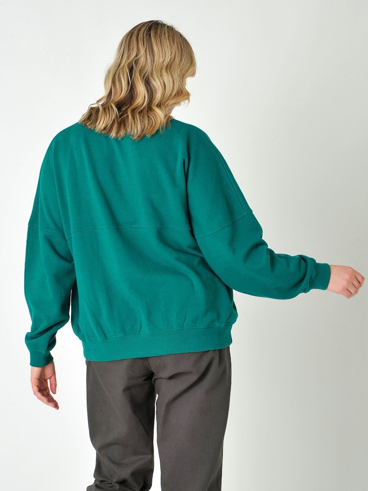Burgs Green Pendrift Womens Oversized Crew Neck Sweatshirt - Image 3 of 6