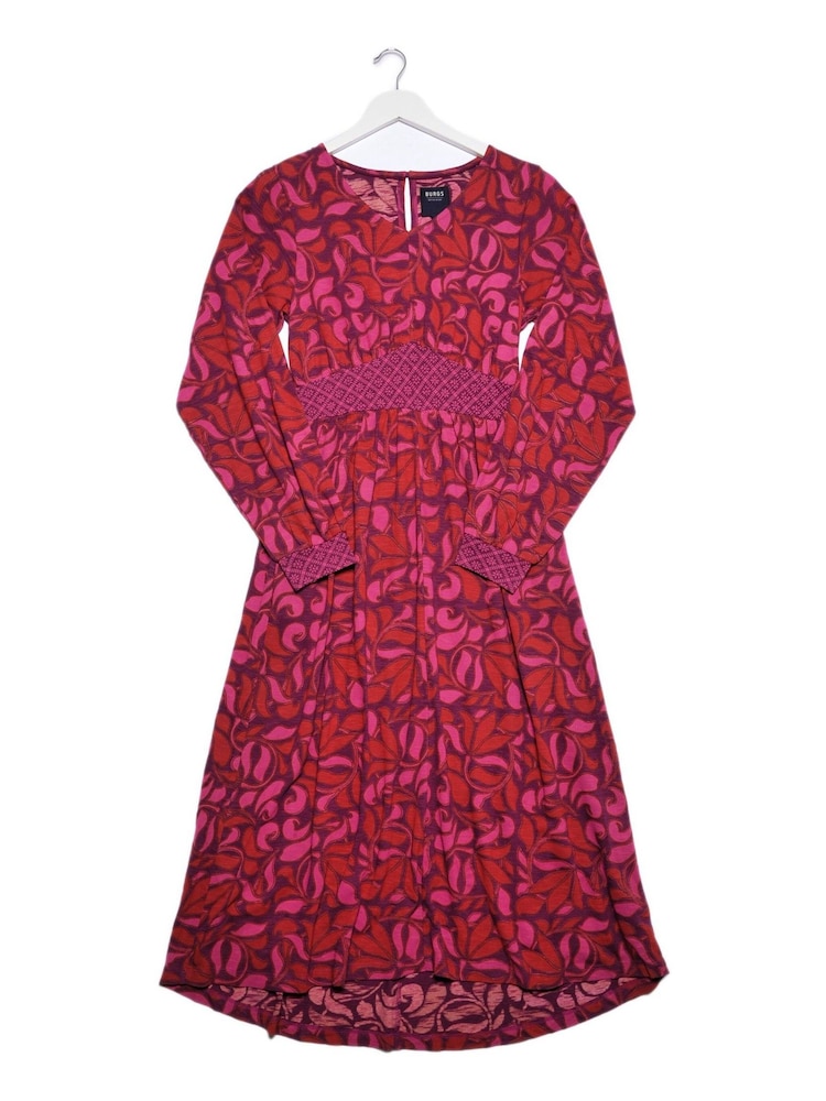 Burgs Womens Pink Rillaton Mix Print Midi Dress - Image 6 of 6 Burgs Womens Pink Rillaton Mix Print Midi Dress - Image 6 of 6