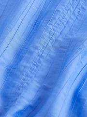 Cobalt Blue Gathered Short Sleeve Textured Boxy T-Shirt - Image 6 of 6