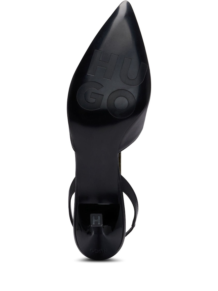 HUGO Slingback Black Pumps in Nappa Leather With Debossed Logo - Image 3 of 3