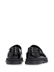 HUGO Penny Trim Black Moccasins In Brush-Off Leather - Image 4 of 5