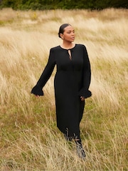 Live Unlimited Black Feather Trim Dress - Image 1 of 6
