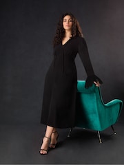 Live Unlimited Black Feather Trim Dress - Image 4 of 6