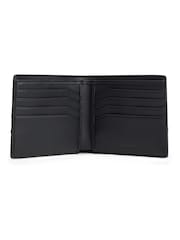 HUGO Faux Leather Bi-fold Black Wallet With Flame Artwork - Image 2 of 3
