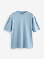 Blue Textured Relaxed Fit T-Shirt - Image 5 of 7