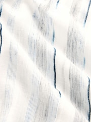 Blue/White Textured Stripe Short Sleeve Cropped Shirt - Image 6 of 6