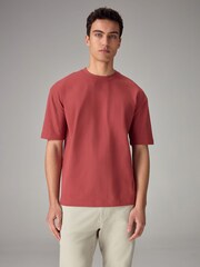Red Relaxed Fit Heavyweight 100% Cotton T-Shirt - Image 1 of 4