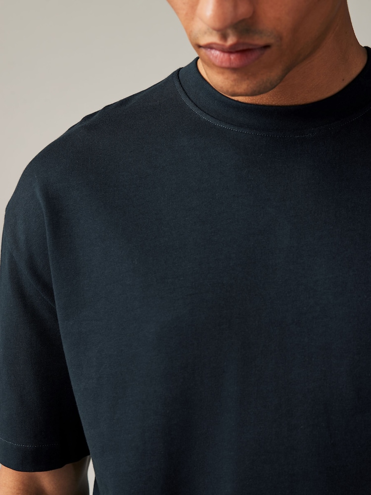 Navy Blue/Pink/Ecru Relaxed Fit Heavyweight T-Shirts 3 Pack - Image 5 of 12