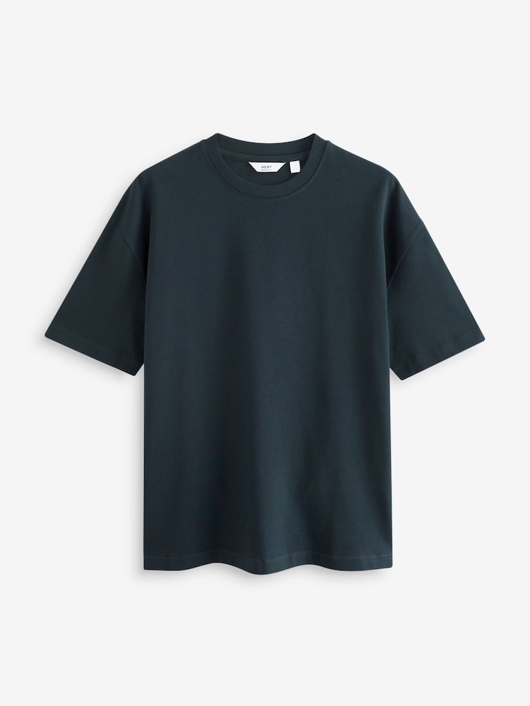 Navy Blue/Pink/Ecru Relaxed Fit Heavyweight T-Shirts 3 Pack - Image 8 of 12