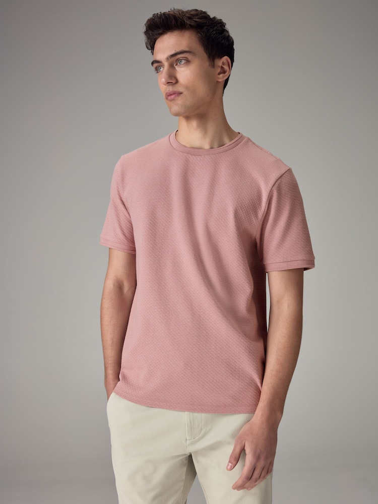 Pink Textured T-Shirt - Image 1 of 7