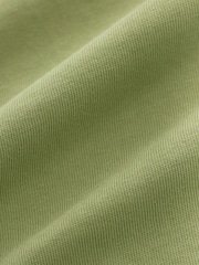 Khaki Green Single Relaxed Fit 100% Cotton Graphic Heavyweight T-Shirt - Image 6 of 6