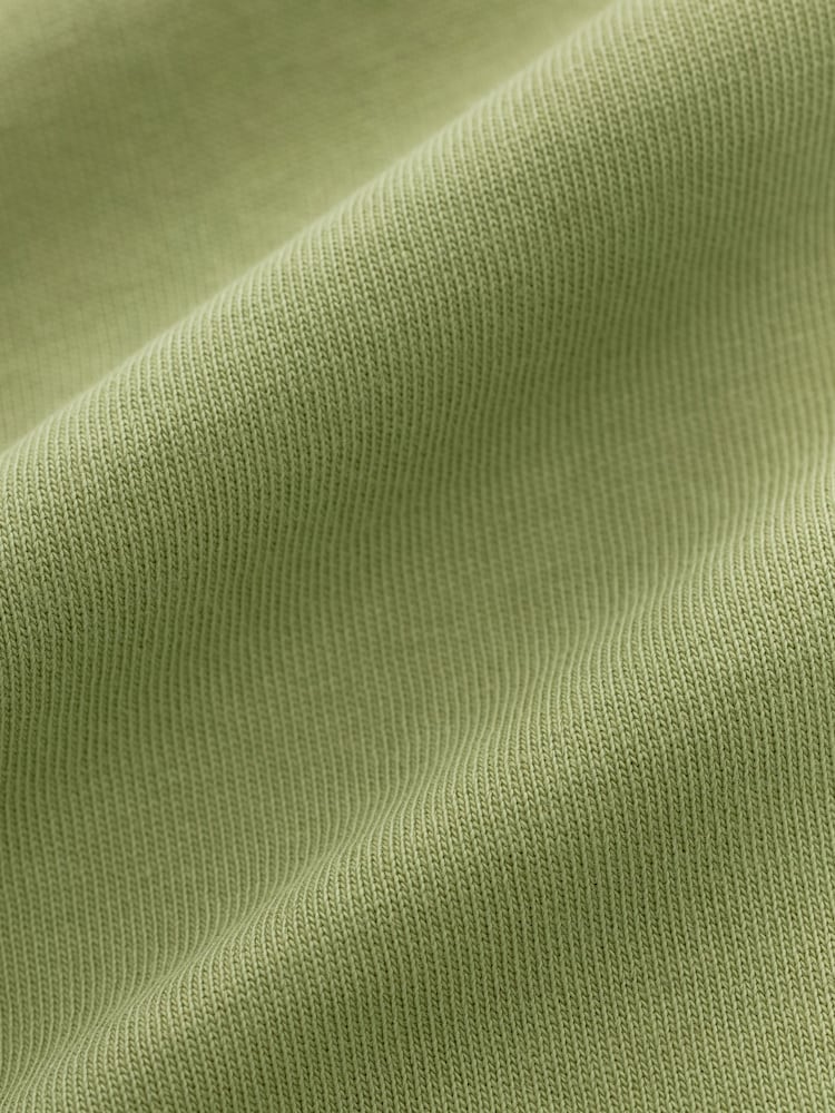 Khaki Green Single Relaxed Fit 100% Cotton Graphic Heavyweight T-Shirt - Image 6 of 6
