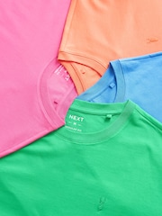 Blue/Green/Pink/Orange 100% Cotton T-Shirts 4 Pack - Image 2 of 10