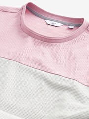 Pink/Grey/White Textured Colour Block T-Shirt - Image 6 of 7