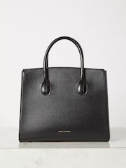 Lipsy Black Faux Leather Lock Detail Top Handle Tote Bag - Image 3 of 4