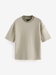 Neutral Zig Zag Texture Relaxed Fit T-Shirt - Image 6 of 7