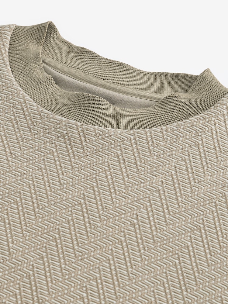Neutral Zig Zag Texture Relaxed Fit T-Shirt - Image 7 of 7