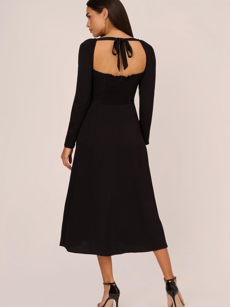Adrianna Papell Light Crepe Black Dress - Image 2 of 7 Adrianna Papell Light Crepe Black Dress - Image 2 of 7