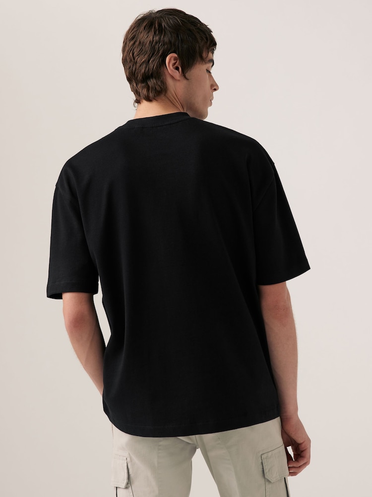 Bleu/noir/neutre - Coupe ample - T-shirt épais 3 Pack - Image 4 of 12