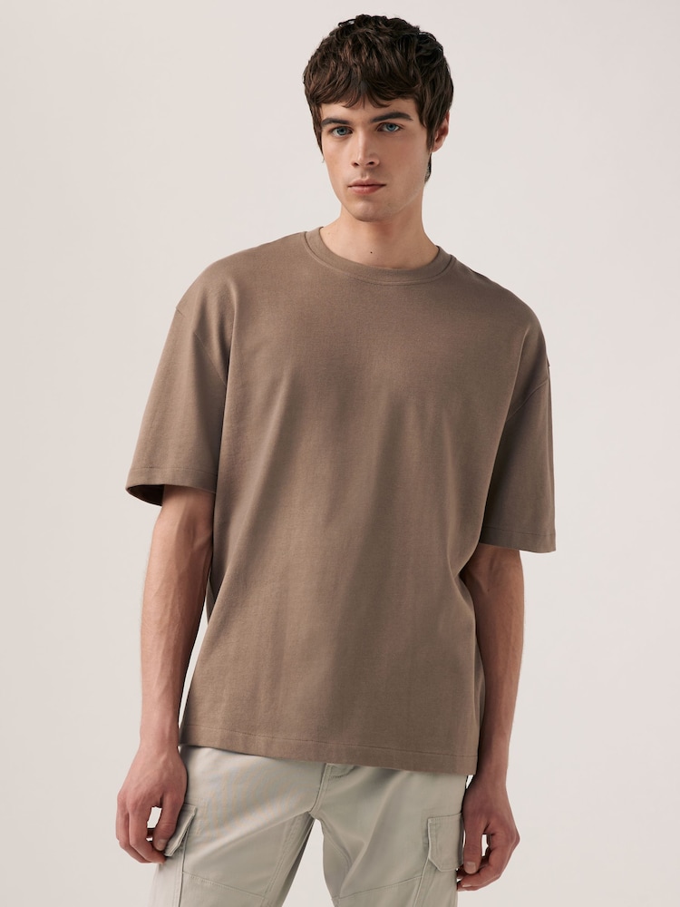 Bleu/noir/neutre - Coupe ample - T-shirt épais 3 Pack - Image 7 of 12