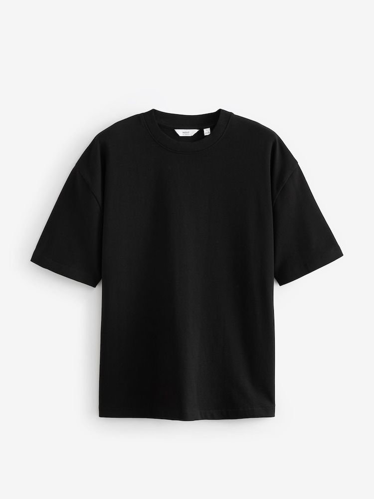 Bleu/noir/neutre - Coupe ample - T-shirt épais 3 Pack - Image 8 of 12